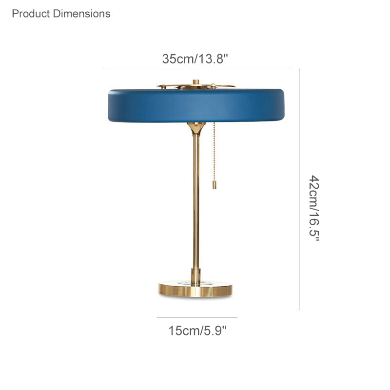 Diff Mid-Century Round Table Lamp with Pull Chain-DF8009