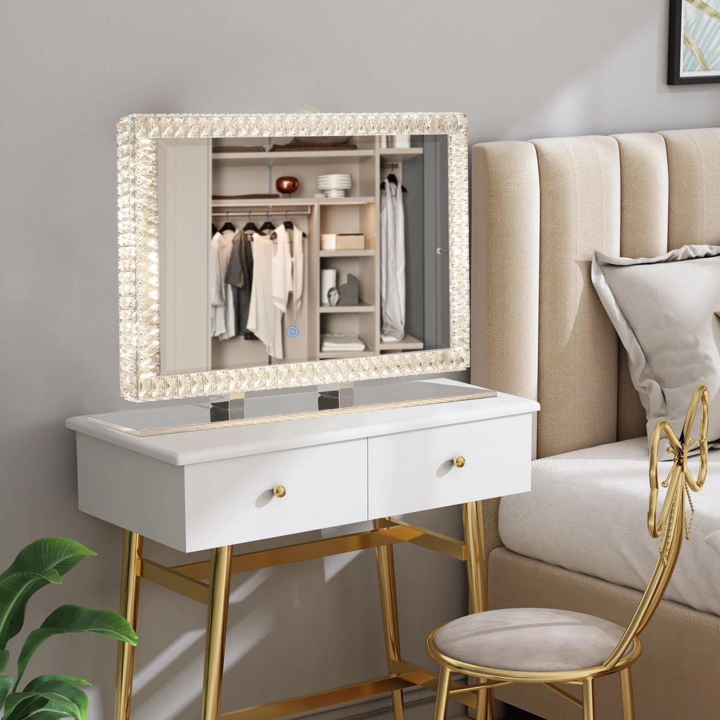 LED Crystal Mirror Light With Dimmable Lights-DG2025