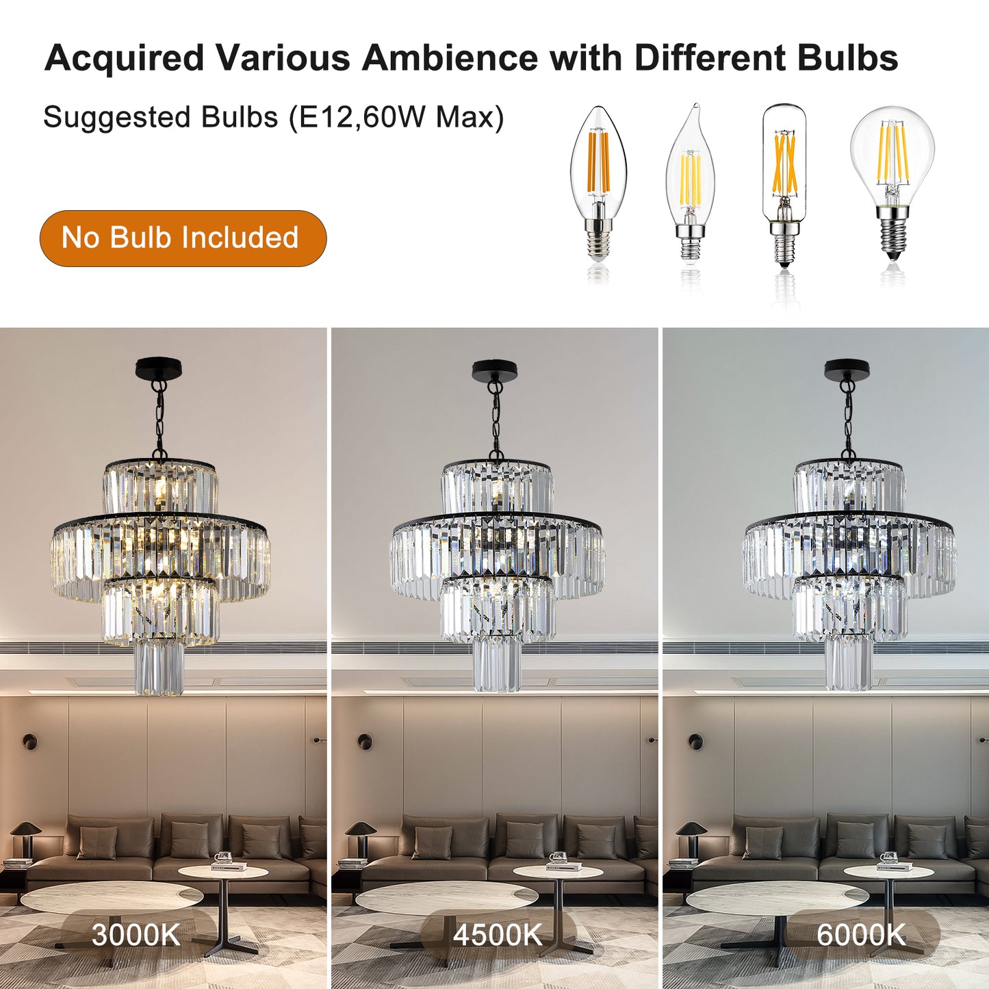 Black Luxury Crystal Chandelier Modern Chandeliers Lights -DG2012