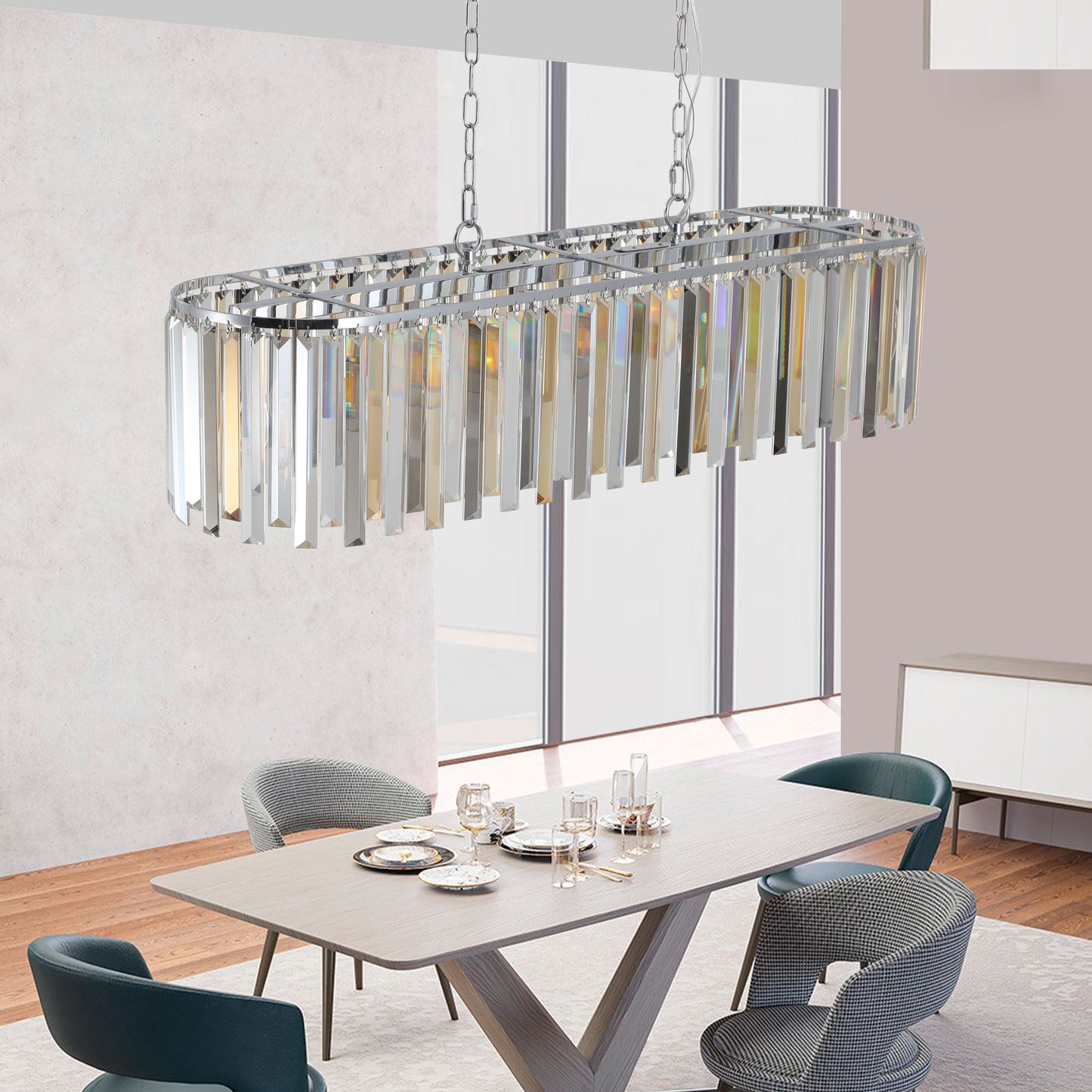 Modern Oval Crystal ceiling chandelier-DG2043