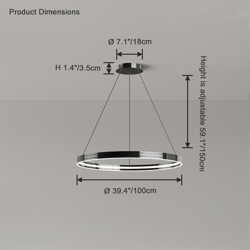 Diff Black Circular Led Chandelier-DF2297