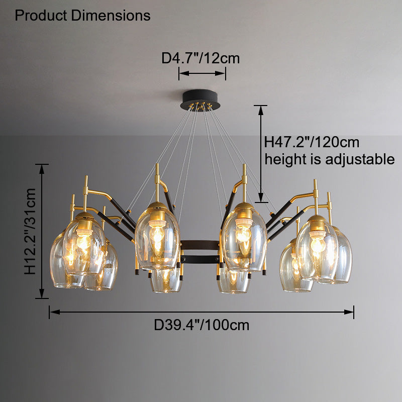Diff Glass Bell Chandelier-DF2260