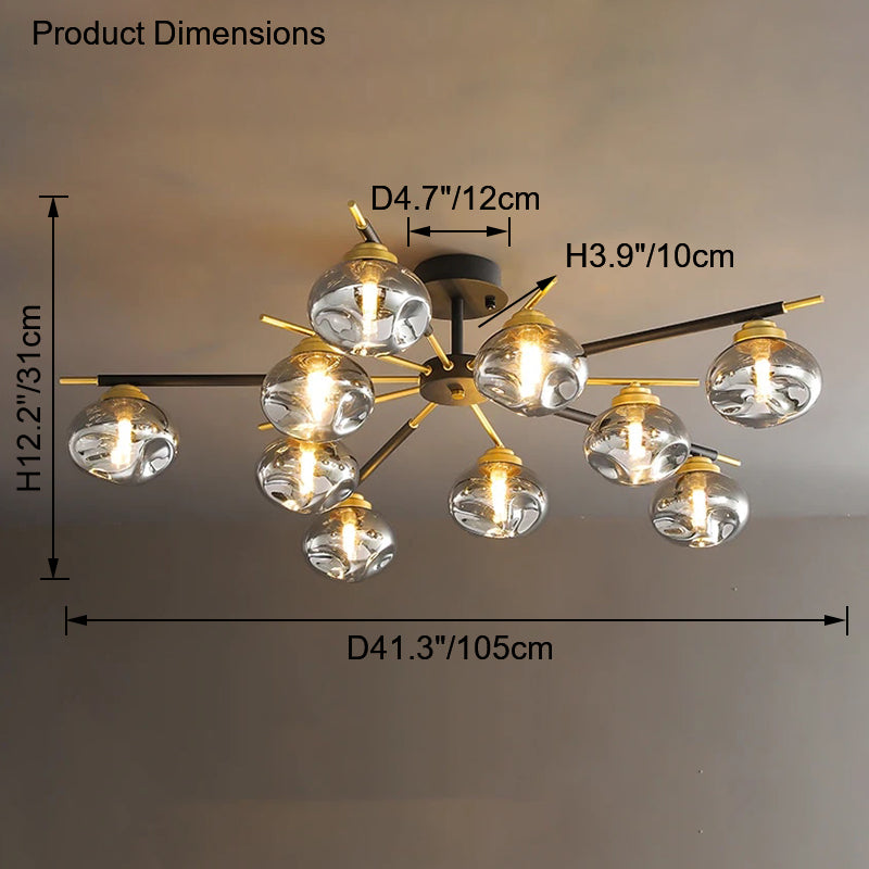 Diff Blown Glass Globe Chandelier-DF2261
