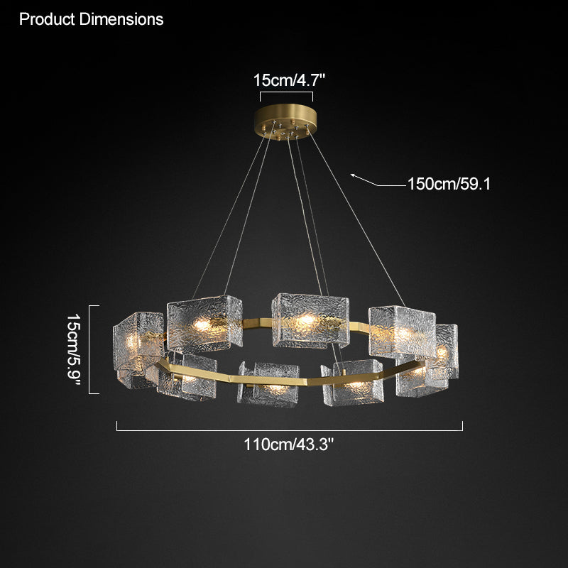 Diff Textured Glass Round Chandelier-DF2174