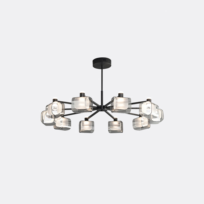Diff Hollow Rectangular Glass Chandelier-DF2223