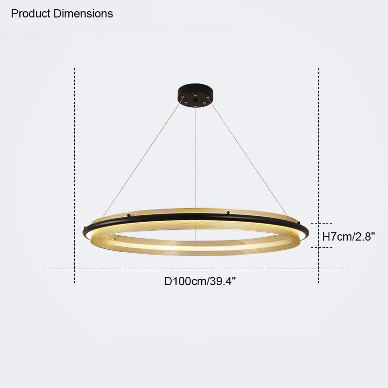 Diff Black and Gold Ring LED Chandelier-DF2119