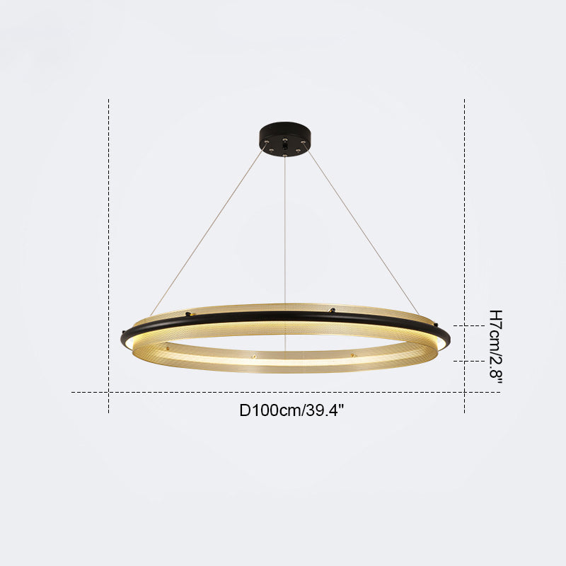 Diff Black and Gold Ring LED Chandelier-DF2119