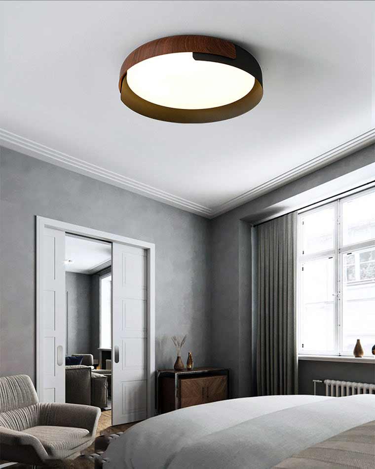 Diff Walnut Grain Round Ceiling Light-DF1018