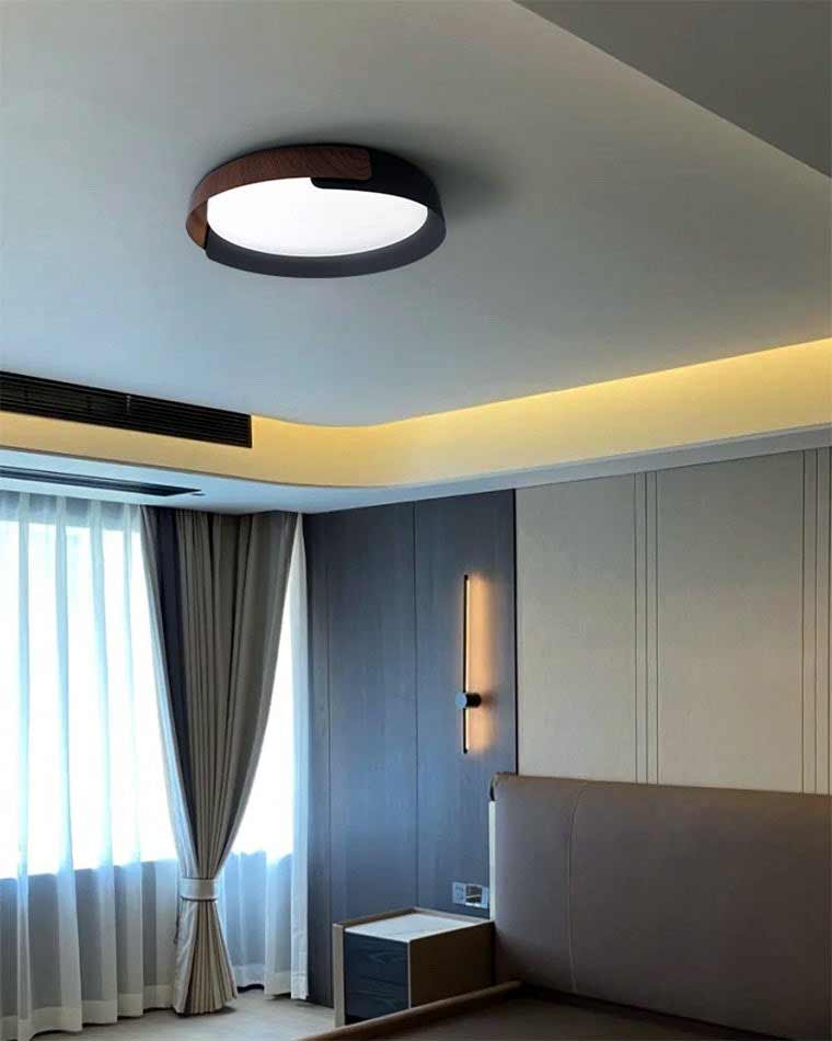 Diff Walnut Grain Round Ceiling Light-DF1018