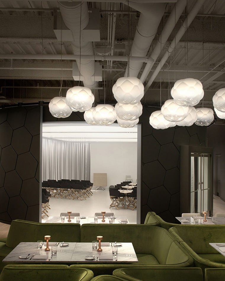 Diff Cloud Milk Blown Glass Ceiling Light-DF1036