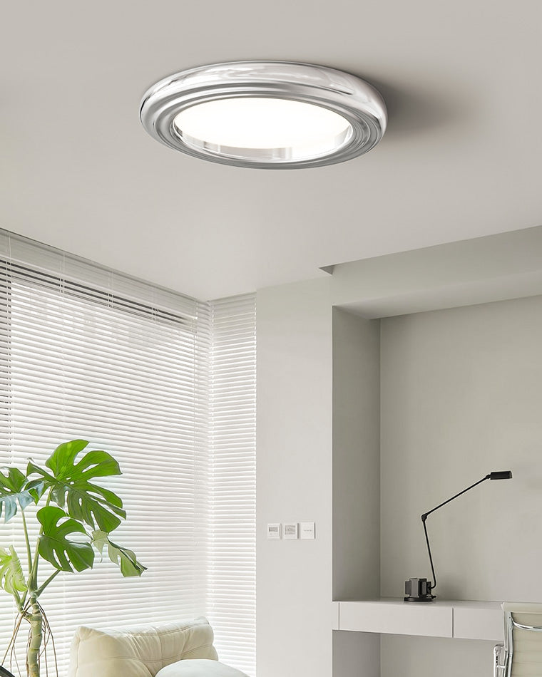 Diff Dimmable Round Flat Chrome Ceiling Light-DF1064