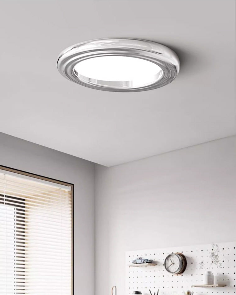 Diff Dimmable Round Flat Chrome Ceiling Light-DF1064