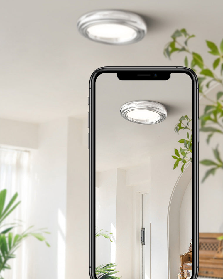 Diff Dimmable Round Flat Chrome Ceiling Light-DF1064