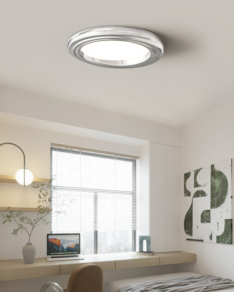 Diff Dimmable Round Flat Chrome Ceiling Light-DF1064
