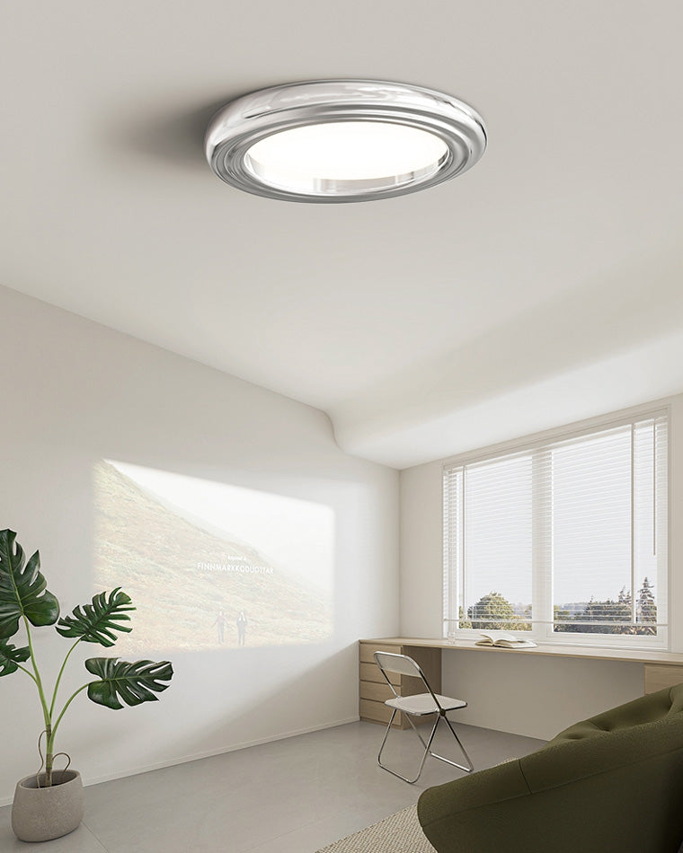 Diff Dimmable Round Flat Chrome Ceiling Light-DF1064