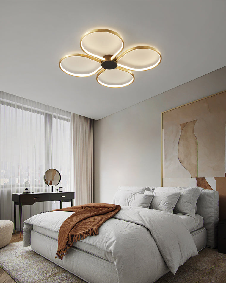 Diff Clover Flower Brass Flush Mount Ceiling Light-DF1070