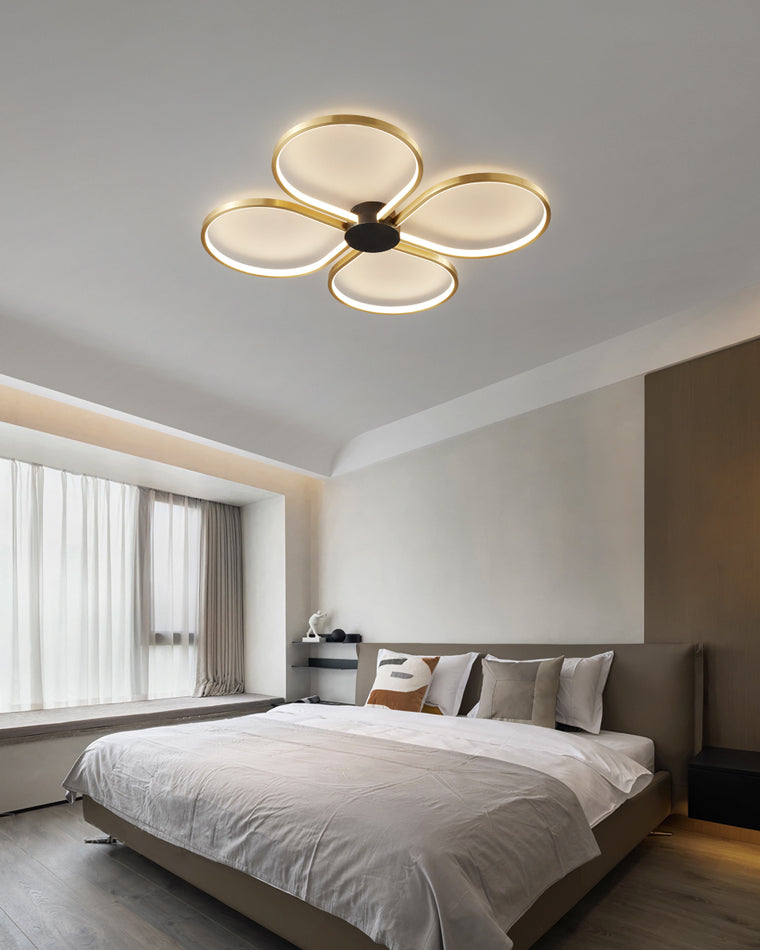 Diff Clover Flower Brass Flush Mount Ceiling Light-DF1070
