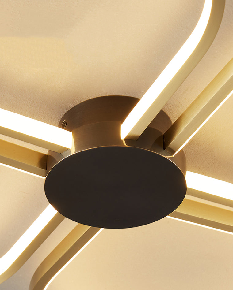 Diff Clover Flower Brass Flush Mount Ceiling Light-DF1070