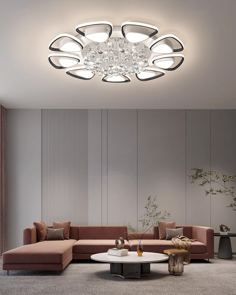 Diff Big Flower Crystal Flush Mount Ceiling Light-DF1075