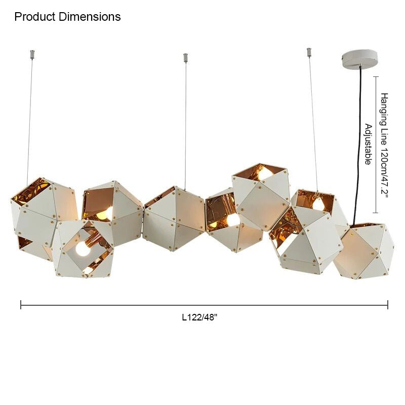 Diff Long Steel Sculptural Chandelier-DF2076