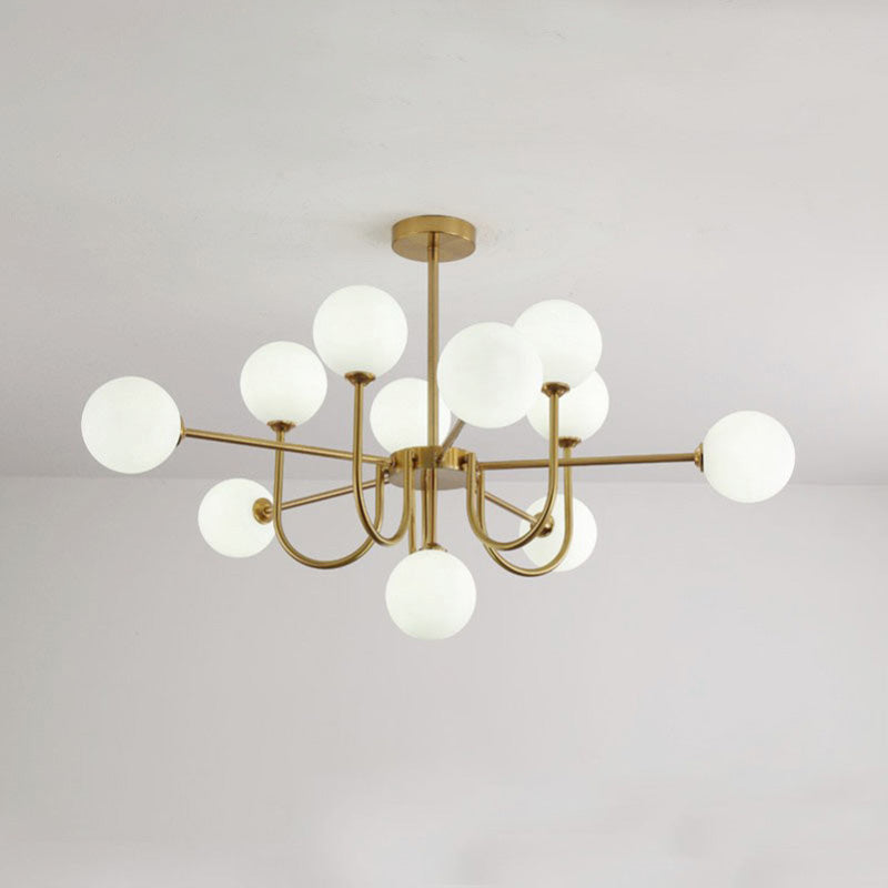 Diff Glass Globe Brass Arm Chandelier-DF2255