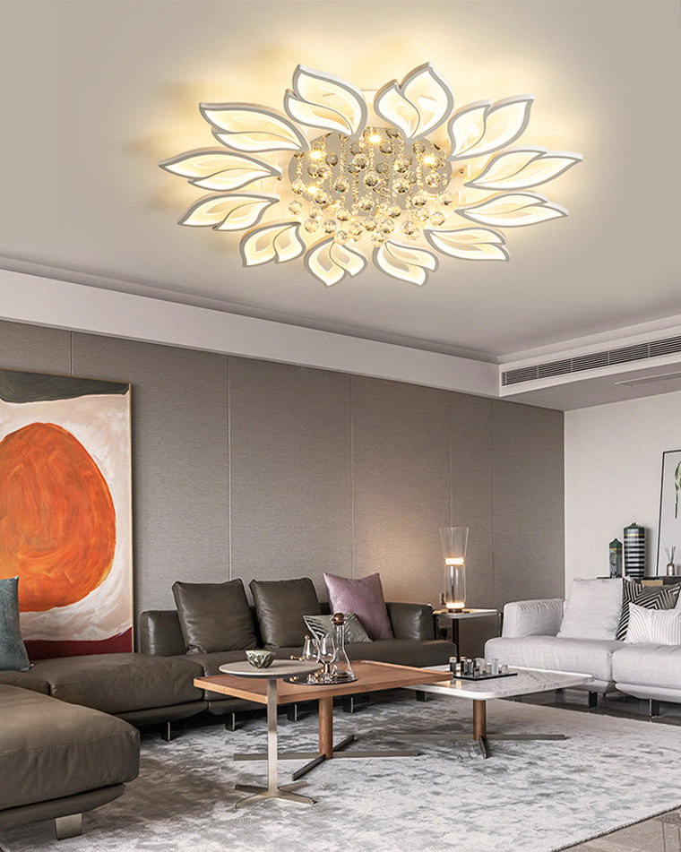 Diff Big Flower Crystal Flush Mount Ceiling Light-DF1107
