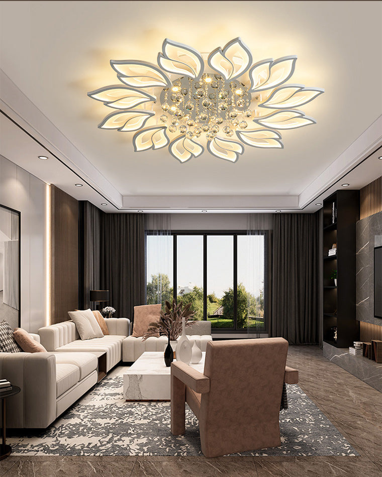 Diff Big Flower Crystal Flush Mount Ceiling Light-DF1107