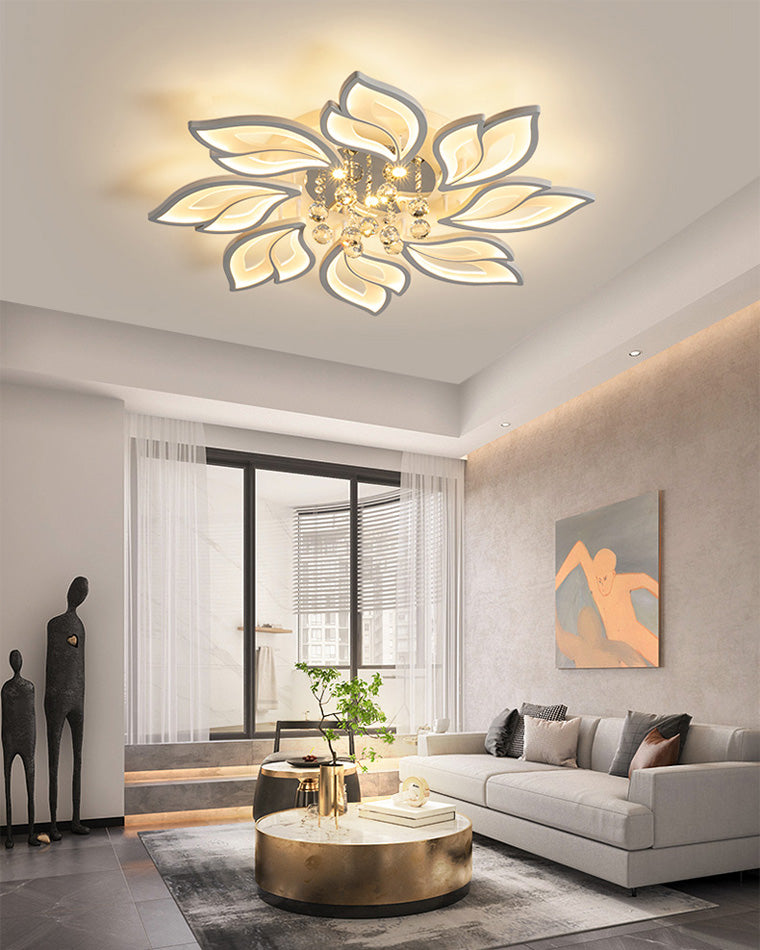 Diff Big Flower Crystal Flush Mount Ceiling Light-DF1107