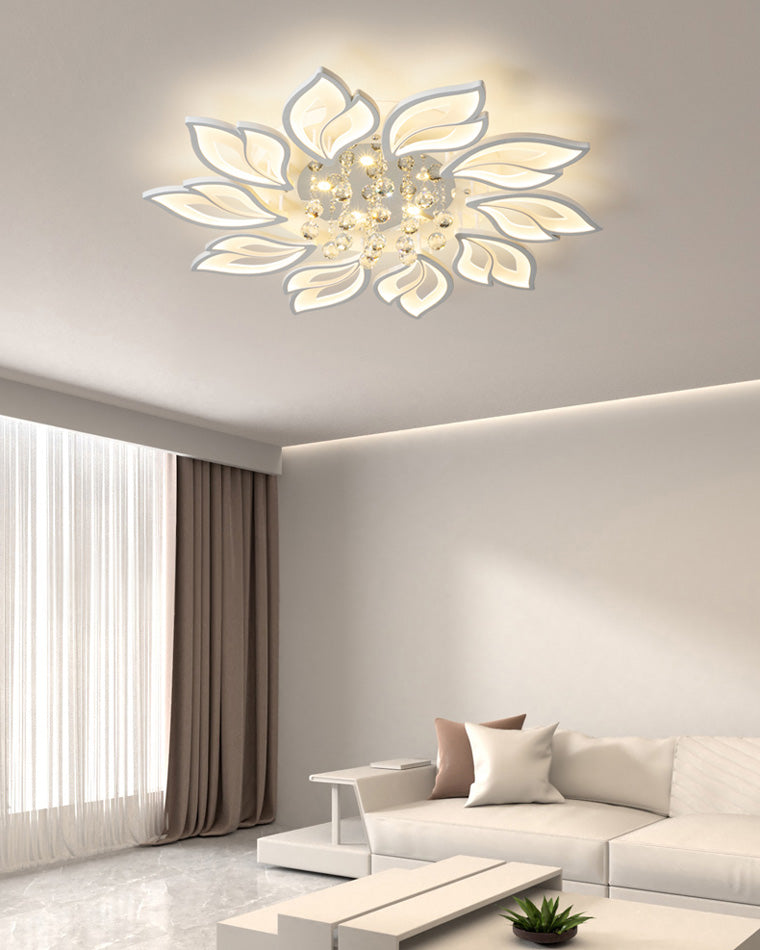 Diff Big Flower Crystal Flush Mount Ceiling Light-DF1107