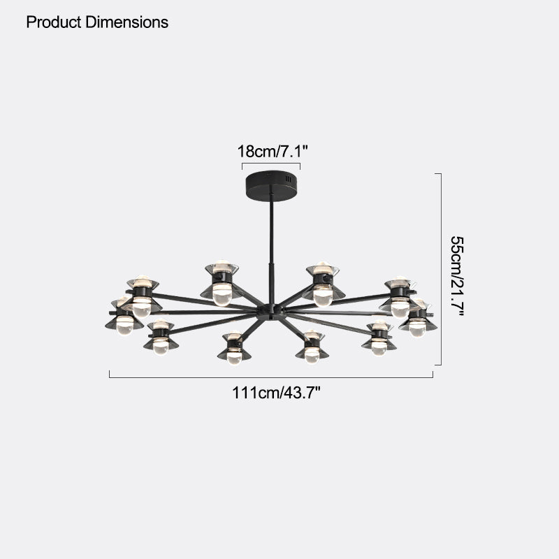 Diff 6/8/10 Light Black Brass Chandelier-DF2226