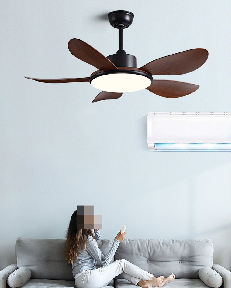 Diff 42" Wood Grain Ceiling Fan with Dimmable Light-DF5003