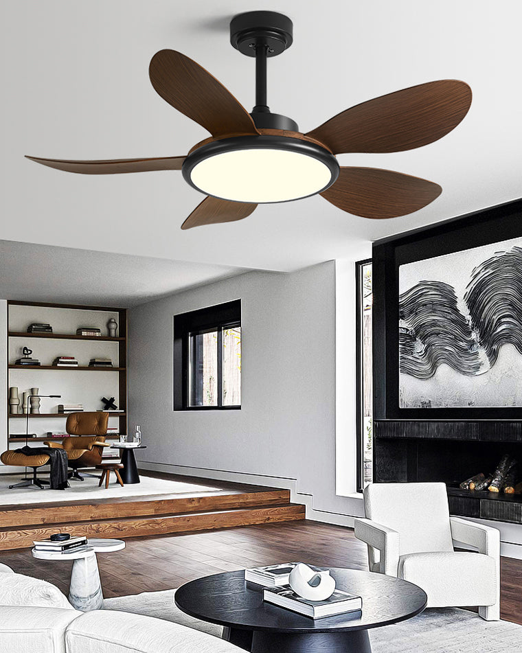 Diff 42" Wood Grain Ceiling Fan with Dimmable Light-DF5003