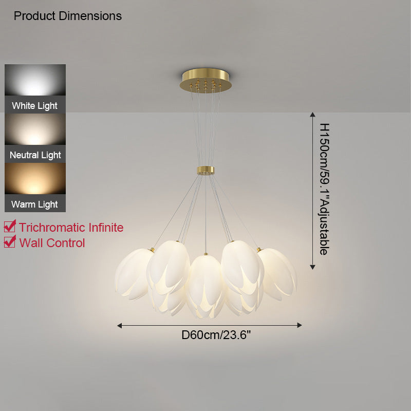 Diff White Tulip Flower Chandelier-DF2142