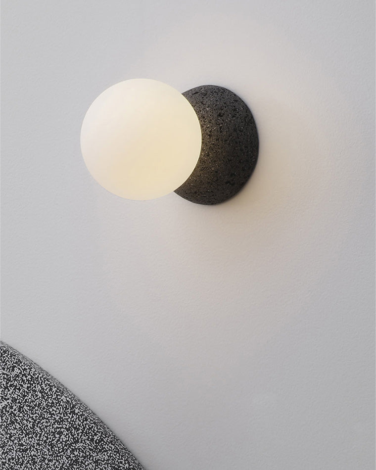 Diff White & Black Glass Globe Wall Sconce-DF6103