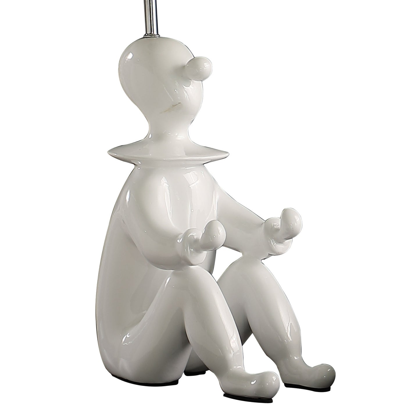 21.25" White Modern Clown Phone Holder Resin Table Lamp