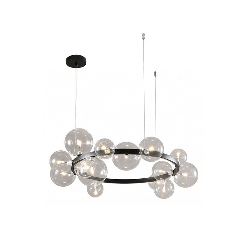 Diff Smoked Glass Bubble Circular Chandelier-DF2292
