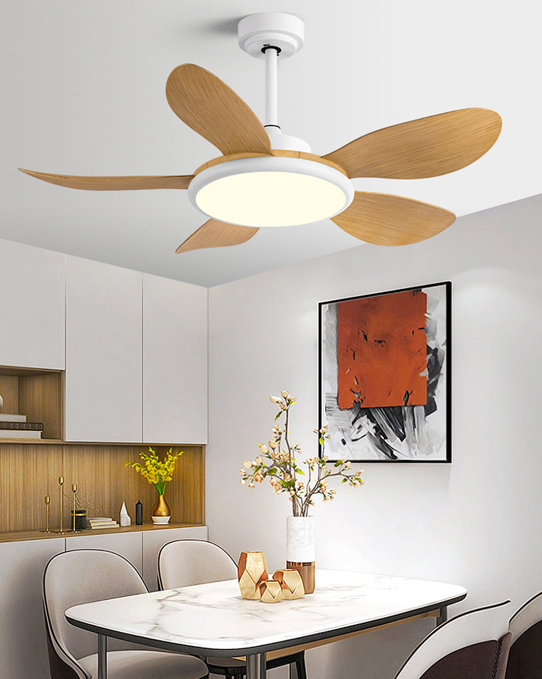 Diff 42" Wood Grain Ceiling Fan with Dimmable Light-DF5003