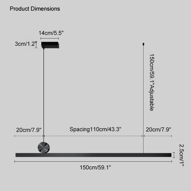 Diff Linear Pendant Light-DF2035
