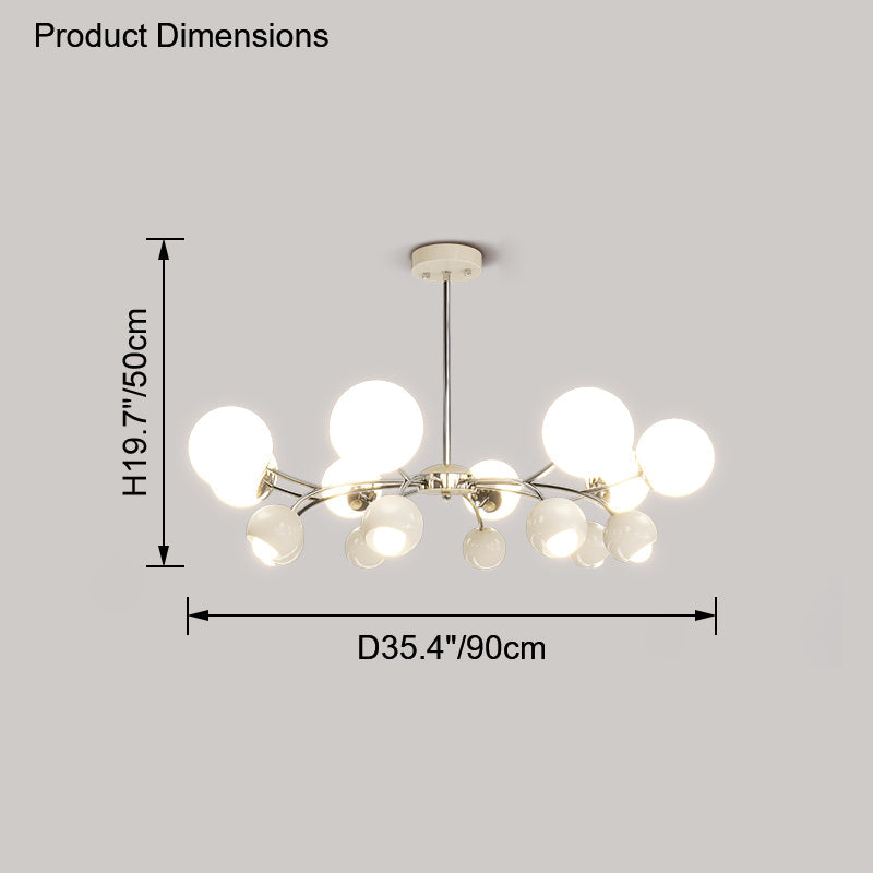 Diff Space Age Glass Globe Chandelier-DF2290