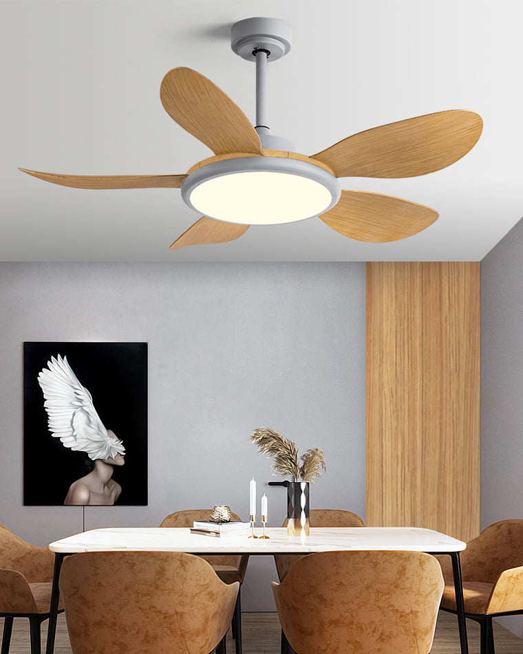Diff 42" Wood Grain Ceiling Fan with Dimmable Light-DF5003