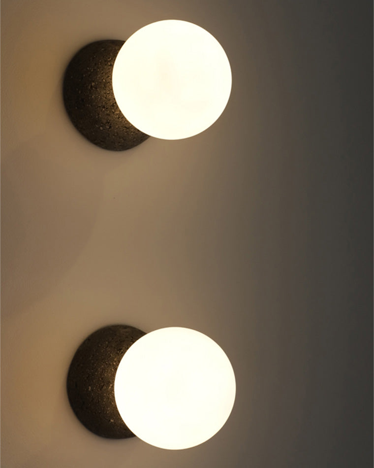 Diff White & Black Glass Globe Wall Sconce-DF6103
