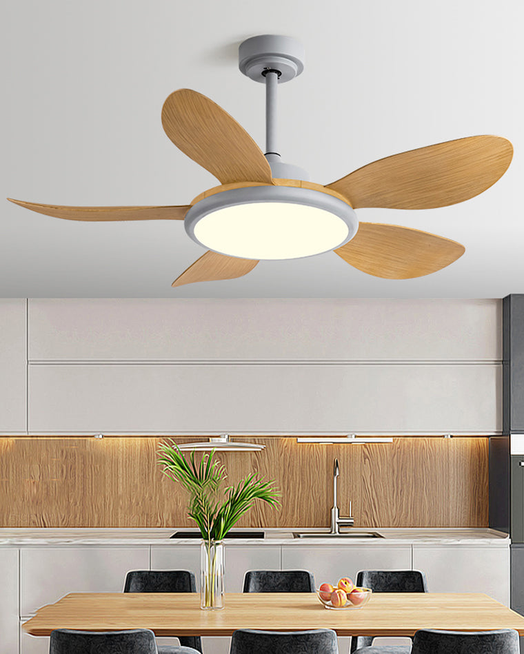 Diff 42" Wood Grain Ceiling Fan with Dimmable Light-DF5003