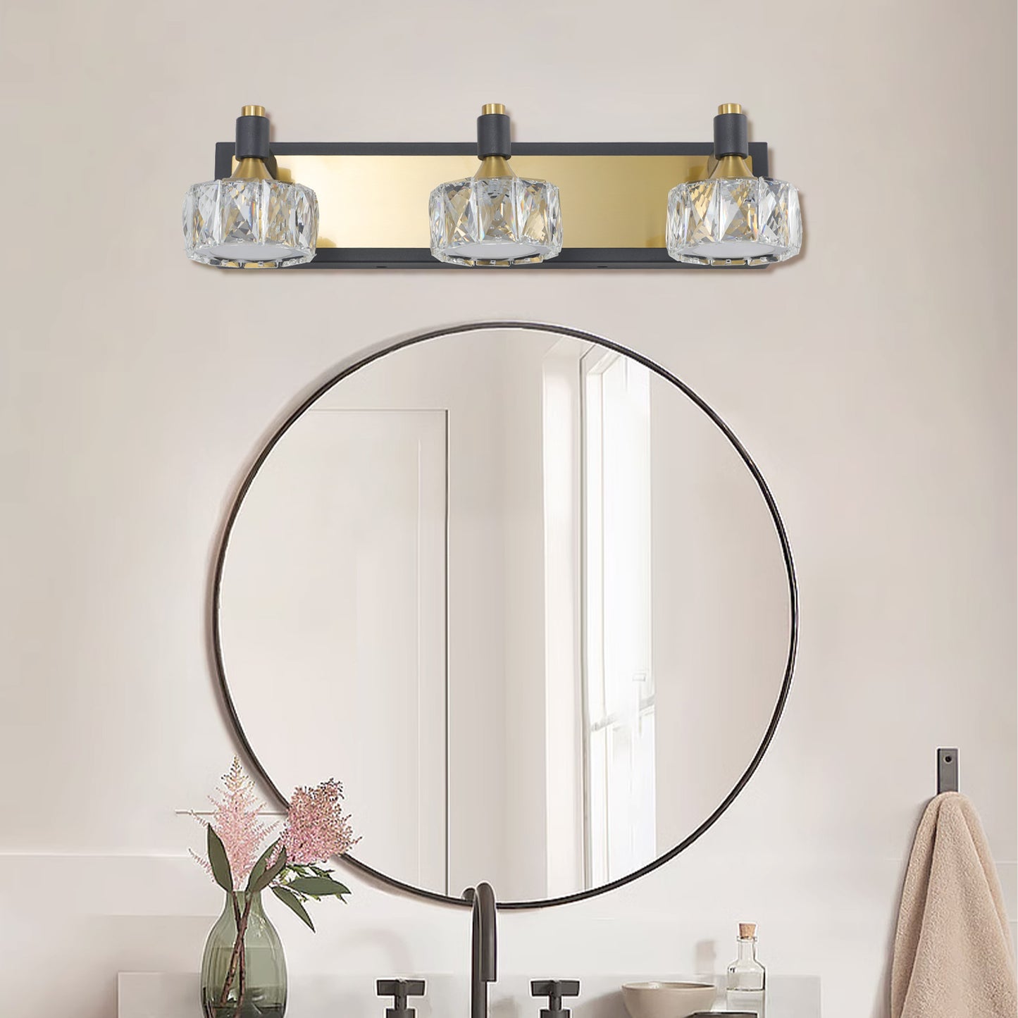 LED 3-Light Modern Crystal Bathroom -DG2022