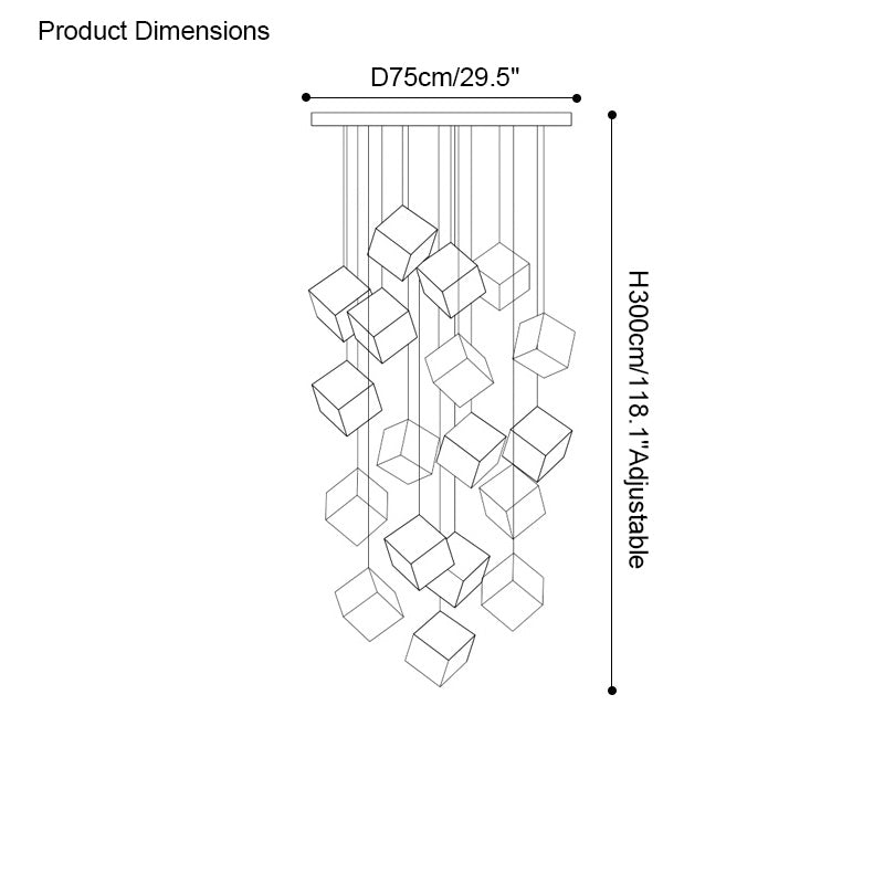 Diff Ice Cube Textured Glass Chandelier-DF2150
