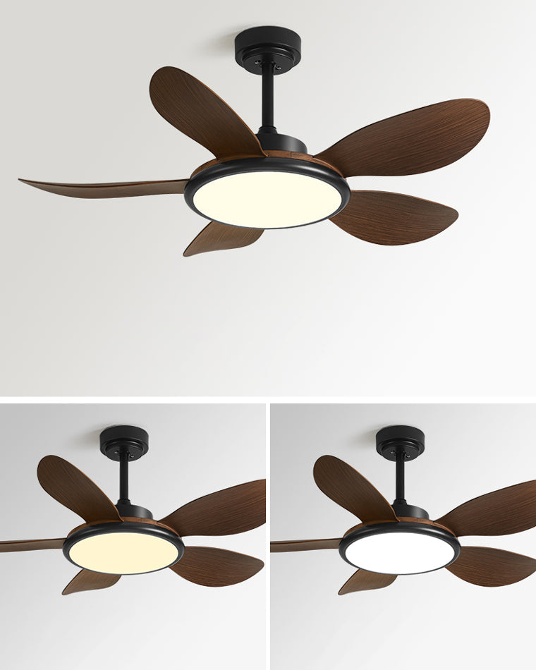 Diff 42" Wood Grain Ceiling Fan with Dimmable Light-DF5003