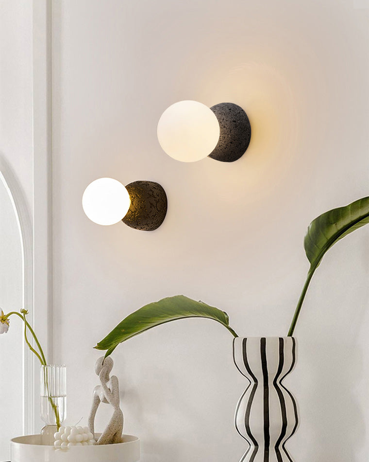 Diff White & Black Glass Globe Wall Sconce-DF6103