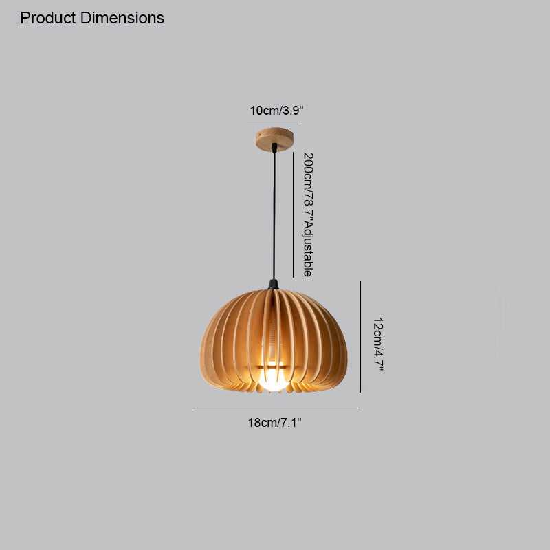 Diff Pumpkin Wood Pendant Light-DF2105