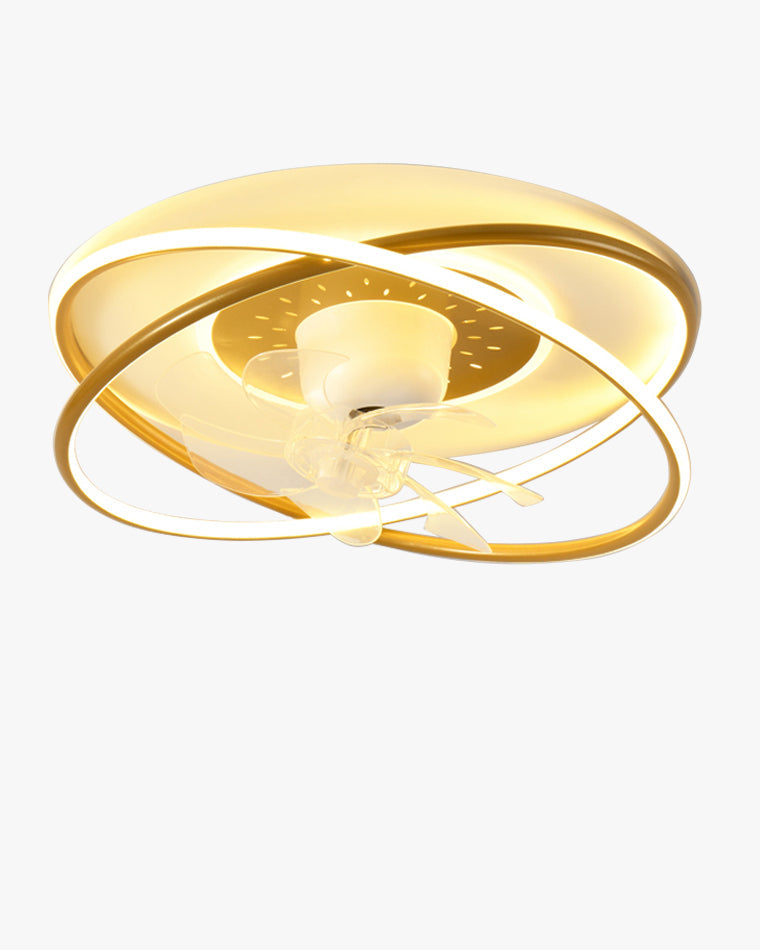 Diff Remote Oscillating Flush Mount Ceiling Fan with Dimmable Light-DF5064