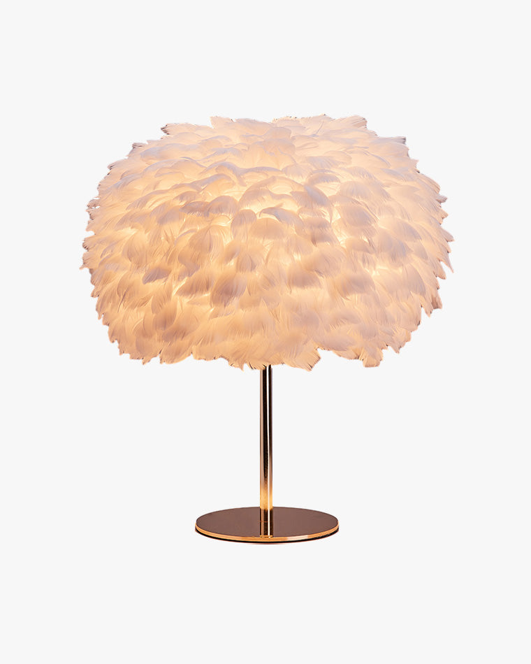 Diff Pretty Round Feather Table Night Lamp-DF8038