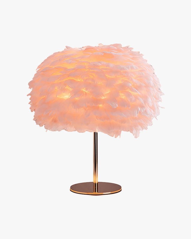 Diff Pretty Round Feather Table Night Lamp-DF8038